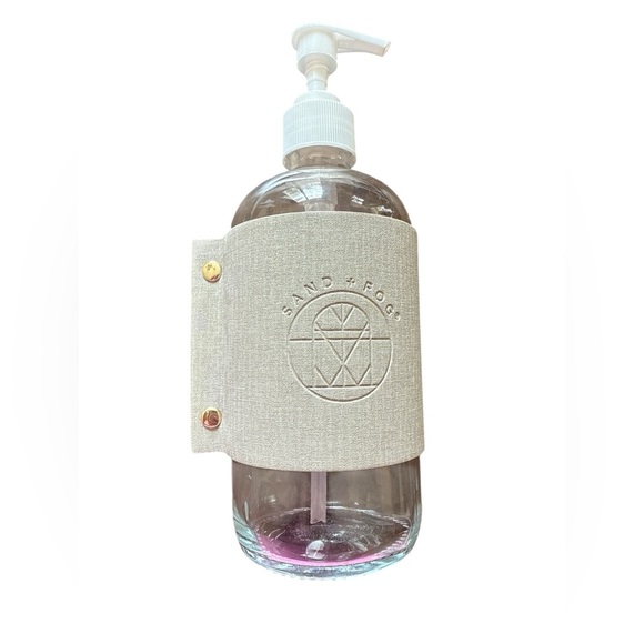 Tan Bath Accessory Glass Soap holder with sleeve decoration holds 15.7 ounces - Picture 1 of 6